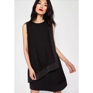BNWT Ted Baker Mauli Double Layer Crepe Tunic Mini Dress Black
